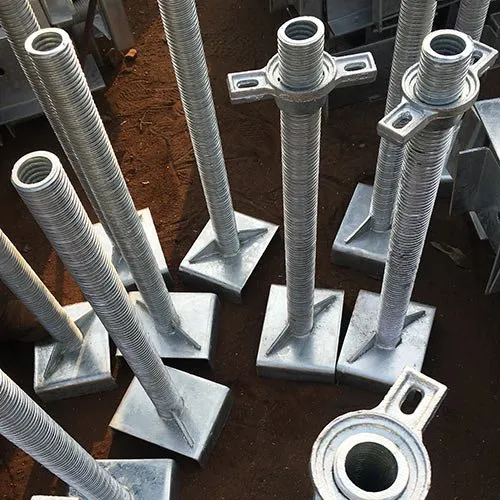 Galvanized base jacks with square plates